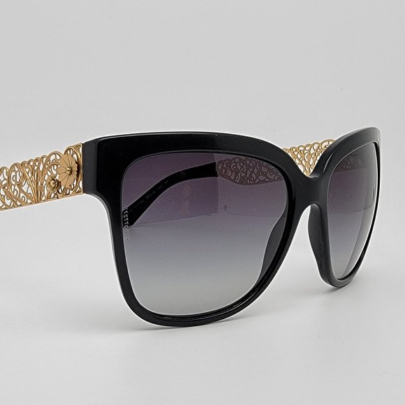 Dolce & Gabbana DG4212 501/8G Black Gold Frame Grey Gradient Lens Sunglasses main image 4